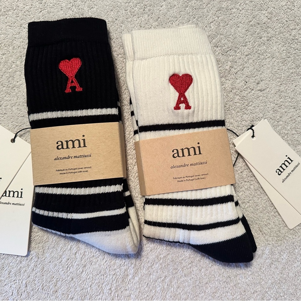 Ami Paris 2 Pack of Socks Gift Set Alexandre Mattiussi Socks Heart